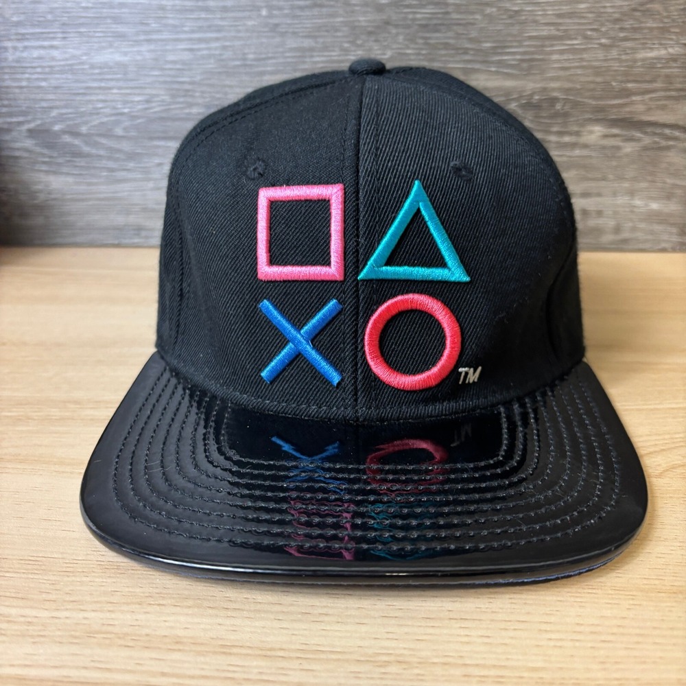 Playstation Hat‎ Cap Snap Back Black Trucker Buttons Gaming Adjustable